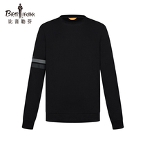 Bjørn Löfven spring new mens long sleeve crew neck sweatshirt black versatile leggings stereoscopic BG letter marker