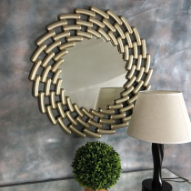 Decorative mirror Entrance wall-mounted mirror Wall-mounted living room decoration hanging mirror Dining room decoration mirror Decorative mirror Round American hanging mirror