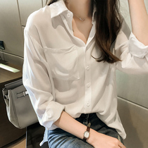 European Station Snowspinning Long Sleeve Women Dress 2021 Autumn Winter Han Style Cardiovert Blouse Outside Wearing Shirt Undershirt Women Wave