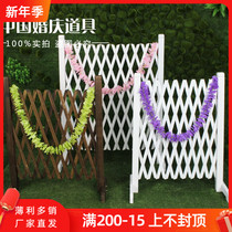 New wedding forest ornaments wooden fence folding fence fence wedding stage arrangement props