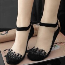 Boat socks summer soles new thin invisible summer socks non-slip socks bottom shallow women lace socks silicone