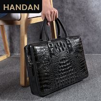 Crocodile Ripple handbag Male Bull Leather Business Briefcase Wave Single Shoulder Inclined Satchel Fashion Casual Mens Bag lock
