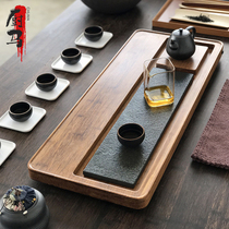 Kitchen Horse Light Luxury Solid Wood Ujin Stone Tea Tray Modern Home Drainage Brief Yogfu Tea Kit Upscale Tea Table