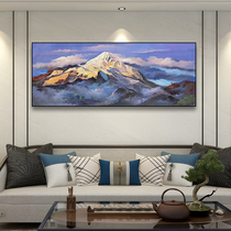 Hand painted oil painting Living room Decoration painting Atmosphere Mountain Peak Office hanging painting Nordic Dramatic Abstract Villa Mural Gold gold