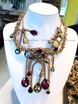 Big name designer 24k gold plated heavy industry fireworks series necklace