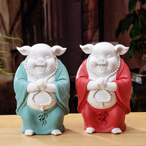 Lucky zodiac pig ornaments Large Feng Shui home living room decoration Shop opening Creative gifts crafts
