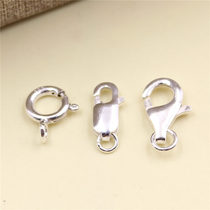 S925 sterling silver DIY plain silver buckle accessories Necklace buckle Bracelet spring buckle Lobster buckle Large medium small