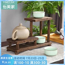 Bogu shelf small solid wood Chinese style mini shelf ornaments purple clay pot display rack Dobao Pavilion tea set desktop rack