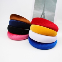 Hair Accessories Padded Velvet Headband For Women Wide Solid