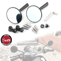 Motorcycle Modified Full CNC Rear View Mirror Scooter Sports Car Round Reflector Retro Aluminum Alloy Reverse Rear Mirror