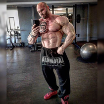 LA new autumn and winter bodybuilding strength lift fitness training loose trousers plus velvet thickened warm sports and leisure