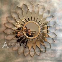 American soft iron hanging mirror porch mirror fireplace mirror decoration by wall hanging mirror meal side mirror custom