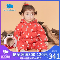 Libaby room childrens clothing baby print down jacket jumpsuit winter mens and womens babies warm and windproof