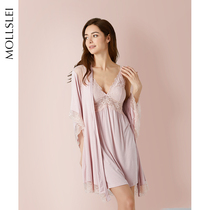 Sleeping Robe Woman Thin style Sexy Lace Loose Short Sleeve Summer New Modell Home Conserved Spring Autumn Morning Gown Pajamas