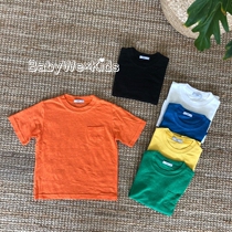 Spot BabyWe Korean Childs Short Sleeves T-shirt Boys Summer New Girls Short Sleeve T-Shirt Tops Pure Color