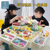 Children's colored clay toy table ultra-light clay plasticine tool mold set noodle machine little girl handmade