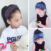  Autumn new childrens headband girls cloth hairband student hairband wide-brimmed middle and large childrens pressure hair girl hair accessories