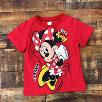  New summer girls t-shirt pure cotton short-sleeved red Minnie loose half-sleeved Western style fashion net red childrens clothing