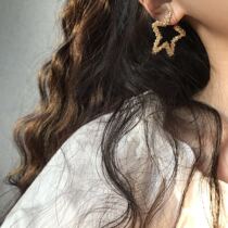 Skinny with Korean cute age-reducing star sterling silver earring female earring simple Joker temperament earring net red