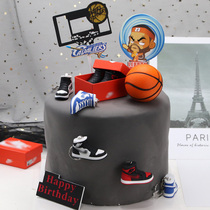 Baking Cake Decoration Creative Simulation Sneakers Model Swing Piece Basketball Box Inserted Male God Birthday Cake Decoration