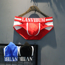 Pure Cotton Triangular Underpants Men Subwarhead U Convex Big Sacks Bag Low Waist Sexy Closets Sportpants Korean version of the body