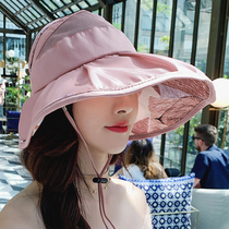  Sunscreen artifact empty top sun hat female summer foldable sun hat Anti-ultraviolet sunscreen cover face fisherman hat