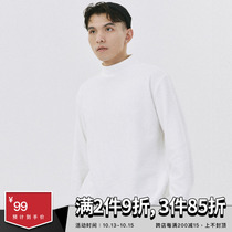 SAMESAME21AW half high collar waffle thick long sleeve T-shirt loose leisure Tide brand base shirt body shirt men