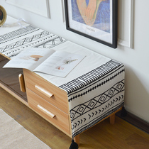 Nordic food table towel long bar tablecloth modern simple TV cabinet table flag five bucket cabinet shoe cabinet cover dust
