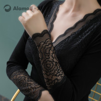 Japan warm clothing underwear plus velvet padded female body body tight long sleeve base shirt autumn clothing womens single coat winter