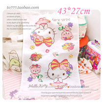 With the light] Japanese cartoon cat small square towel cotton hand towel soft beauty towel
