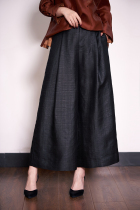 The classic old material numb with high extravagance for a long time the Horjin Yijia highly extravagant old material numb long when thigh pants wide leg pants long straight pair of pants