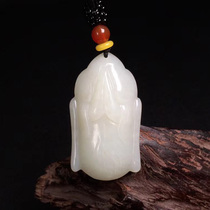 And Tian Yubai jade Buddha head pendant natural jade Sakimani avatar head jade pendant Yupei