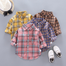  Childrens clothing boys  shirts 2020 new autumn childrens plaid shirts boys middle and small children spring and autumn Korean version of trendy clothes