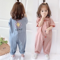 Girls summer clothes 2020 childrens clothing new cotton thin female baby uniforms outside clothing small childrens clothing tide