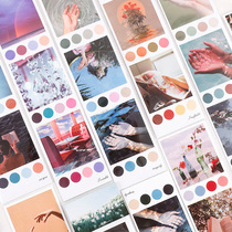 Salt teas with wind stickers Adhesive Scenery Light And Blooming Round Dot Girl Hearts Wall Decorative Handbill Collage Collage