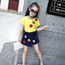 Girls summer clothes 2021 clear cabin childrens clothing trendy two sets skirt Yangqi Summer girls clothes Chauding 3-year-4 4 spring clothes