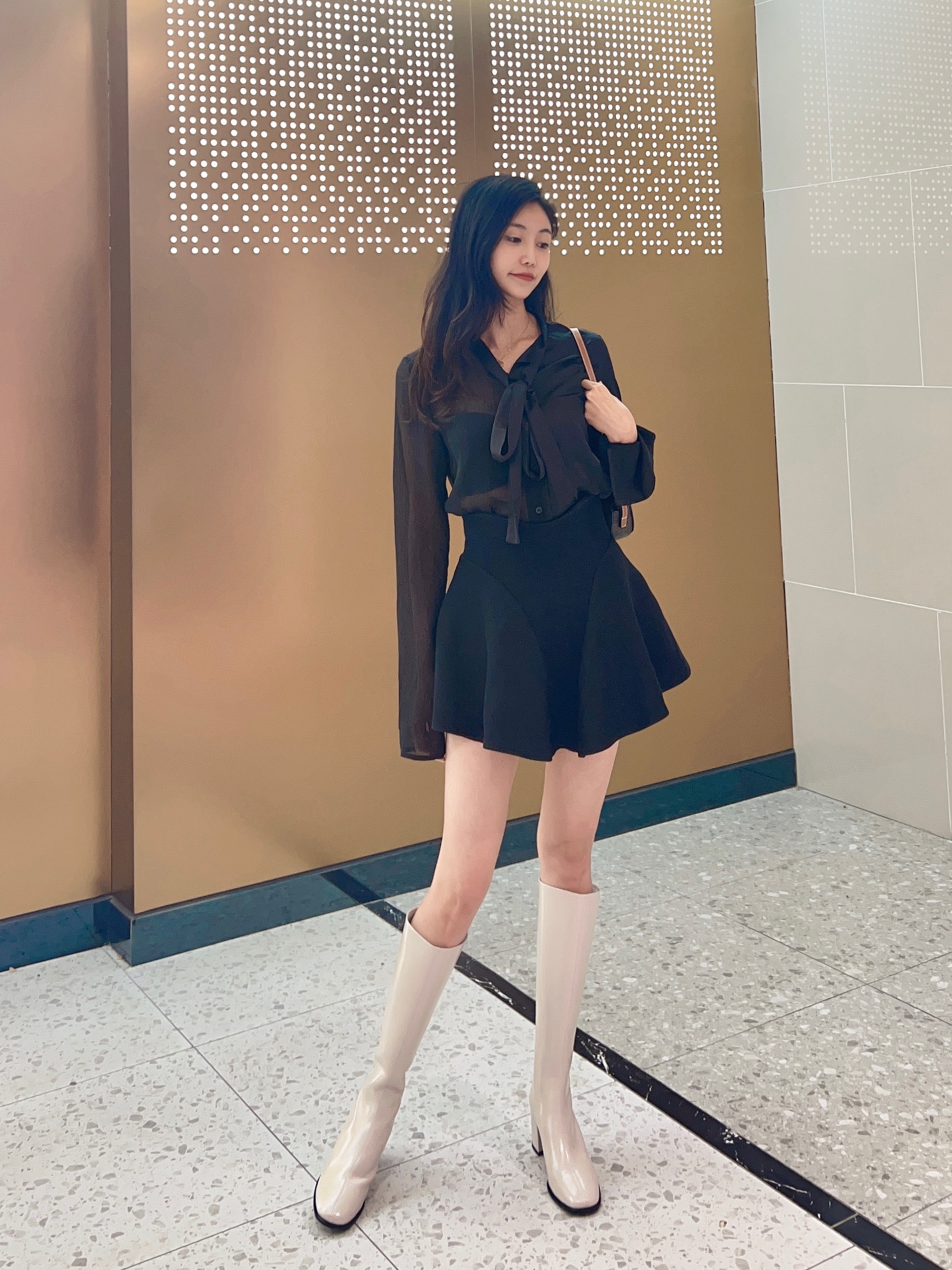 biiya比雅独立工作室 不过膝长筒靴高筒骑士女靴