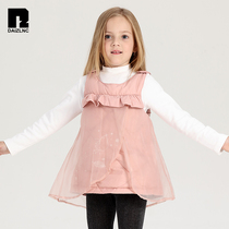 (Websters) Dai Zi childrens down vest baby baby princess long inside and outside wear down vest
