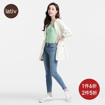 (Qing) lativ women sweat-absorbing big round neck T-shirt short sleeve shirt solid color couple summer coat womens clothing