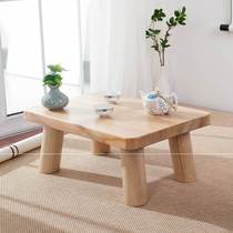 Japanese floating window sill small coffee table solid wood tatami table low table balcony square table Kang table Nordic small wooden table round table round table