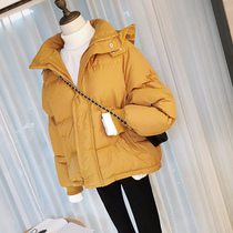 Hooded thickened warm cotton coat jacket womens 2021 autumn and winter age reduction Korean version loose and wild short bread jacket