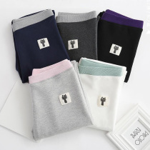 Underpants woman outside wearing spring and autumn in pure cotton black grey tight fit pants high waist display slim fit slim fit slim fit slim fit 90% pants