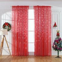 Snowflake Curtain Tulle Window Treatment Voile Drape Valance