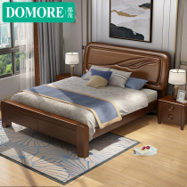Du Mao furniture 1 2m 1 5 1 8 m solid wood bed oak double bed bedroom pneumatic high box bed modern simplicity