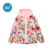 361 Degree childrens clothing girls woven thick coat 2021 autumn new primary school students fashion print casual top