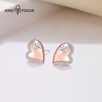 Love earrings 2021 New Tide six stars earrings female sterling silver simple Female small earrings Net red senior sense