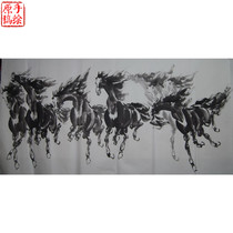 Promotion Four-size Eight Jun Tuma to Success Living Room Office Decorative Country Painting of the Beast Water Ink Ma 34