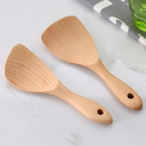Japanese and Korean thickened handle Hemlock spatula Food grade varnish Environmental protection solid wood small oblique shovel rice spoon Wooden kitchenware