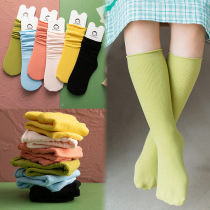 Next win childrens stocking socks summer girls Korean foreign style socks Korean candy color color Mid socks