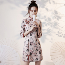 Improved cheongsam 2021 new national tide young little girl daily mid-sleeve autumn dress short